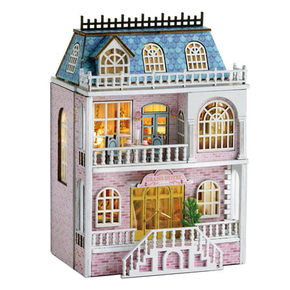 Flever Dollhouse Miniature DIY House Kit Creative Room with Furniture for Romantic Valentine's Gift (Warm House)