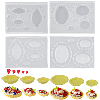 4Pcs Mini Plate and Mini Jar Resin Silicone Molds Set 3D Tiny Cute Plate Jar Epoxy Casting Molds DIY Micro Resin Dollhouse Kitchen Miniatures Landscape Decor