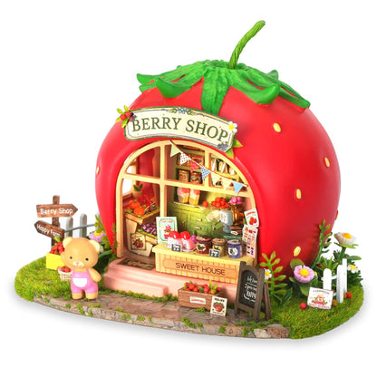 DIY Miniature House Kit with Furniture, Opened & Closed Mini Dollhouse