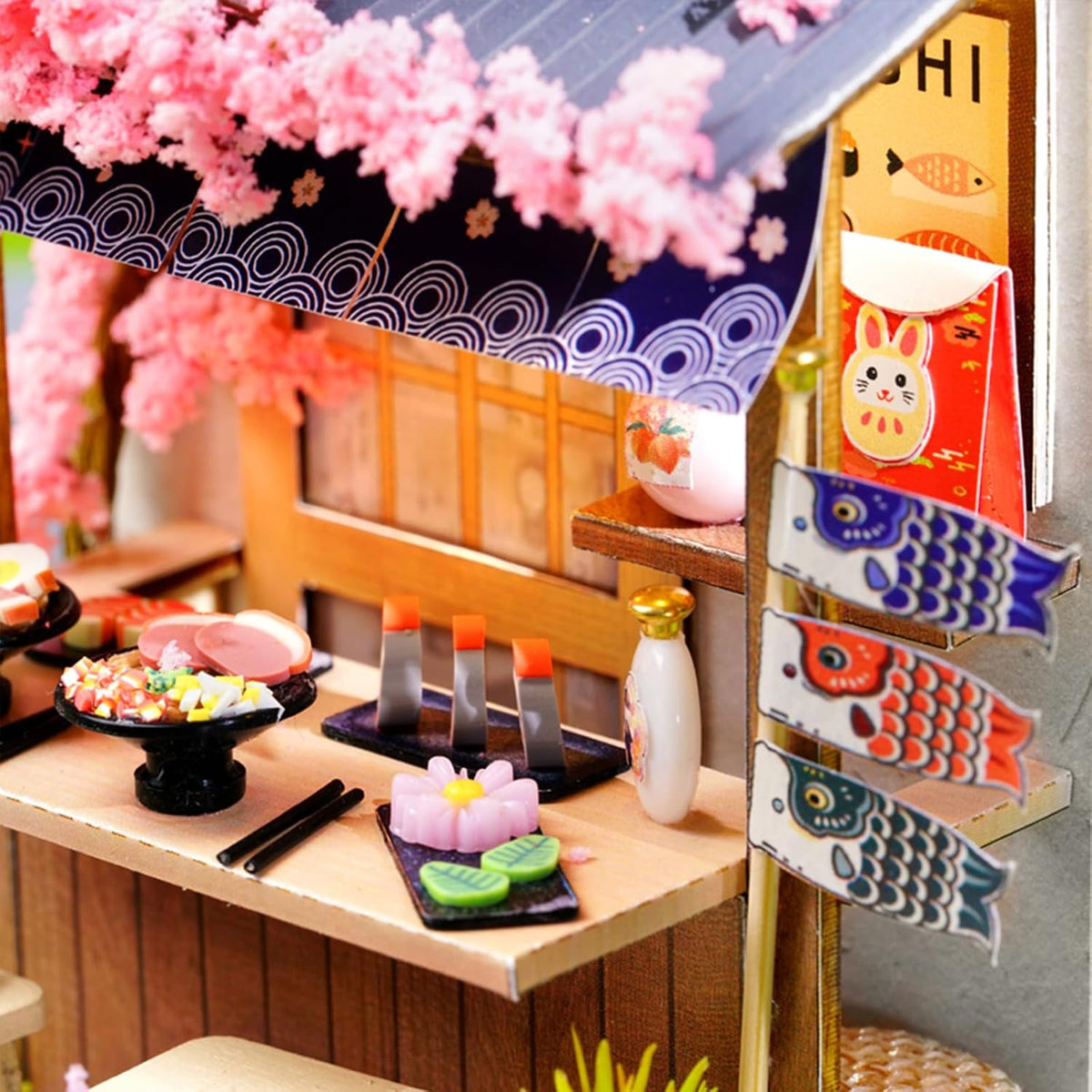 Lannso DIY Dollhouse Miniature Kit, Doll House Kit with Dust Proof Cover, Mini Handmade Wooden Dollhouse Toys for Adult Gift(QT41)