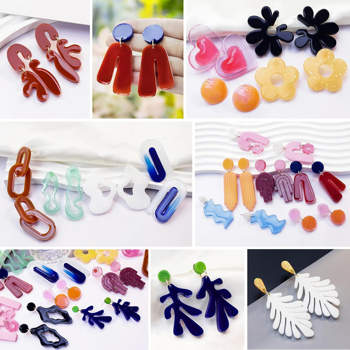 Resin Earring Molds, Set of 4 Style Silicone Earring Molds