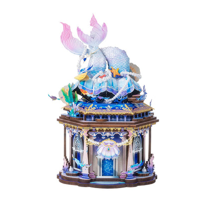 MU 3D Metal Puzzle Chinese Wedding Bridal Fan Models Kits Building 3D Wooden Puzzles Base, DIY Craft Work Miniature Building, Wedding Present Gifts Home Desk Decor