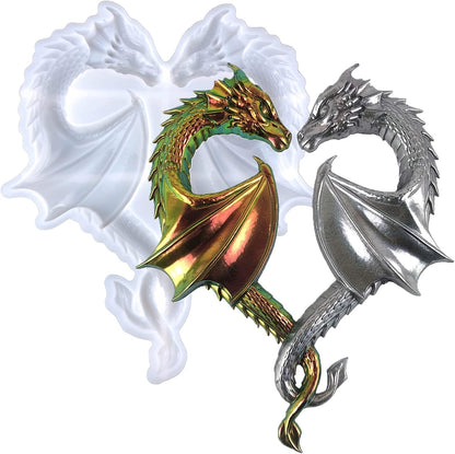 3D Heart Dragon Silicone Mold for Epoxy/UV Resin Casting DIY Craft Decors