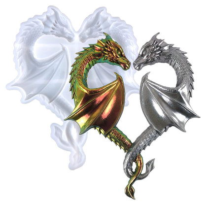 3D Heart Dragon Silicone Mold for Epoxy/UV Resin Casting DIY Craft Decors