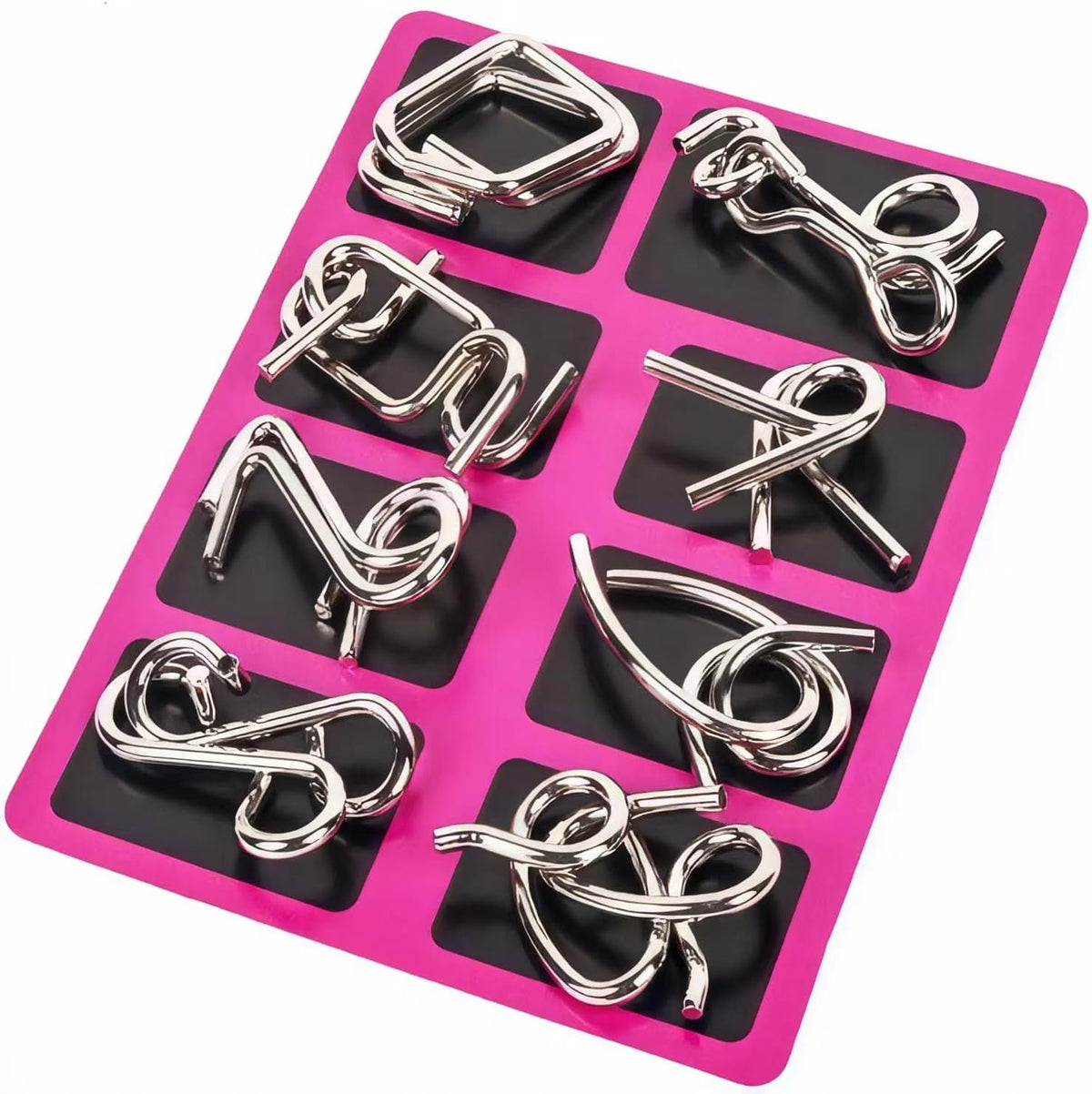 Metal Wire Puzzle Set of 24 with Pouch