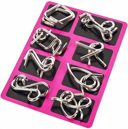 Metal Wire Puzzle Set of 24 with Pouch