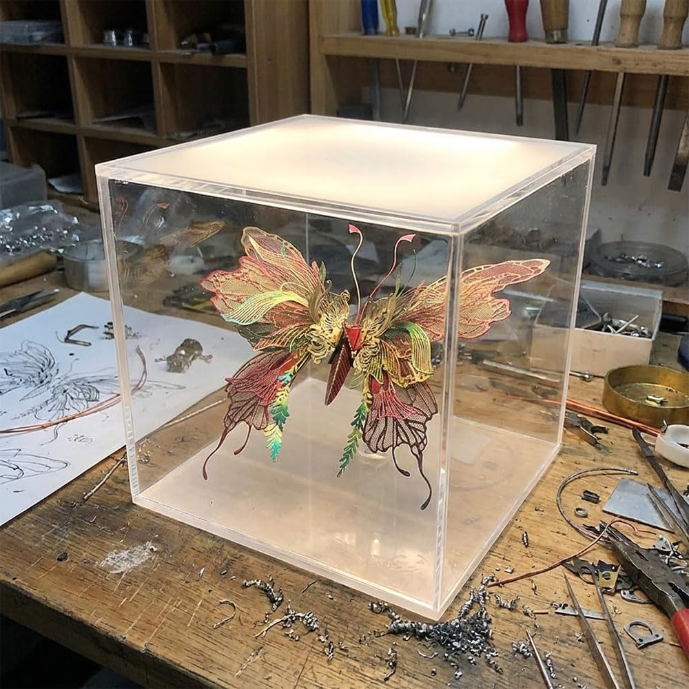 3D Puzzles for Adults, 3D Metal Butterfly Model Kit, DIY Assembly Puzzle, Stainless Steel, Colorful Design, Advanced Difficulty, Ages 14+