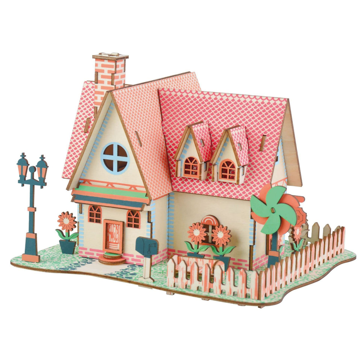 Log Cabin 3D Wooden House Puzzle,DIY Mini Building Model Kit，001