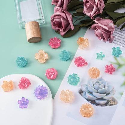 OIIKI 3PCS 3D Flower Resin Silicone Molds, Daisy Sunflower Casting Molds