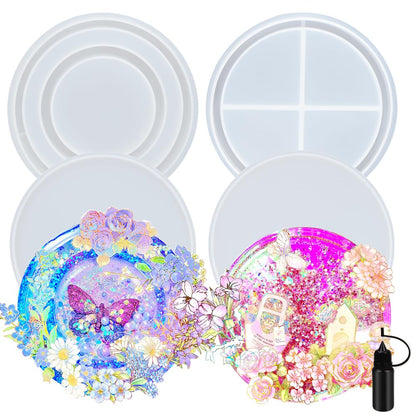 Alphabet Resin Shaker Molds Kawaii Keychain Charm Large and Small Set Pack of 107 Silicone Trays Seal Films Precision Tip Applicator Bottle Kit Bundle
