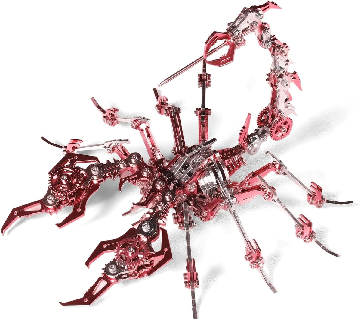 Mechanical Scorpion King Red 3D Metal Puzzle 3D Metal Model Kits DIY Mechanical Fine Assembly Model Toy Suitable for Adults and Teenagers, Enhance Hands-on Ability, Creative Decorations