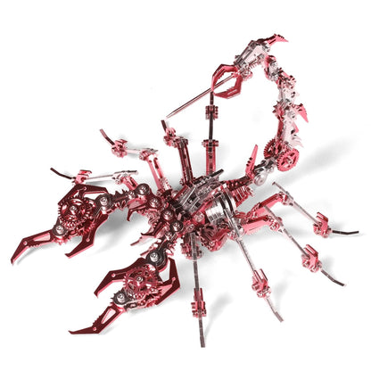 Mechanical Scorpion King Red 3D Metal Puzzle 3D Metal Model Kits DIY Mechanical Fine Assembly Model Toy Suitable for Adults and Teenagers, Enhance Hands-on Ability, Creative Decorations