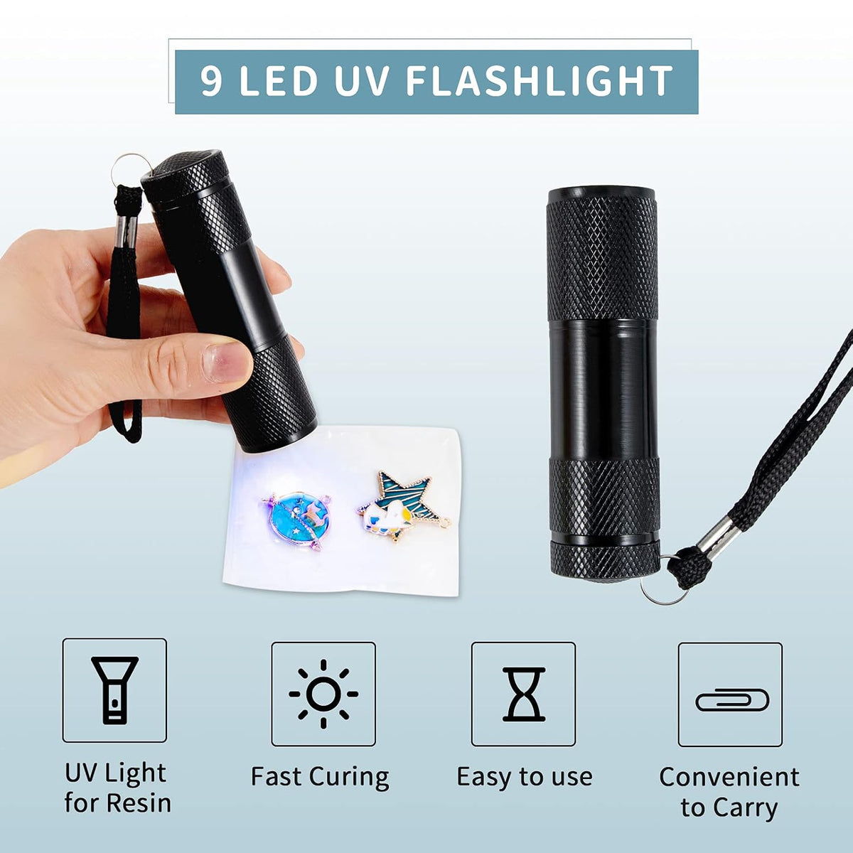 UV Resin Kit with Light-100g UV Resin for Beginner DIY Jewelry Craft Making