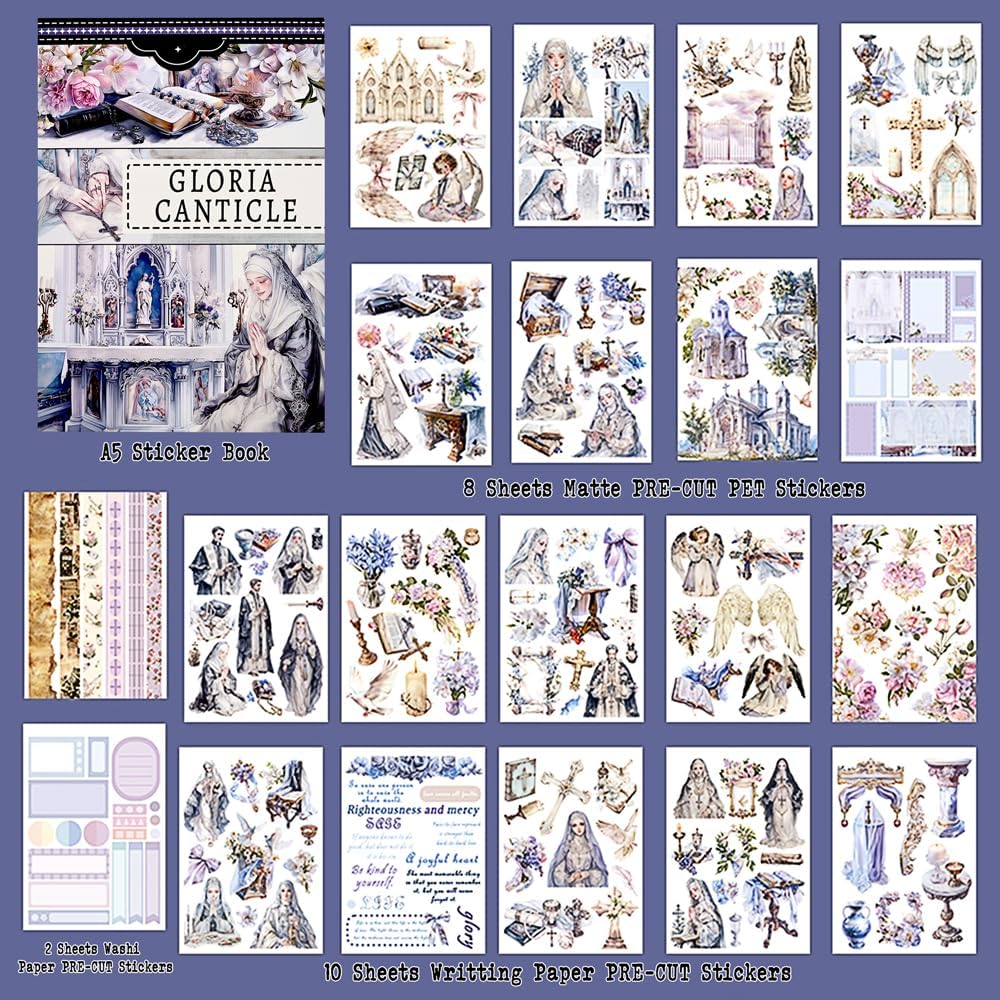 Christian Journal Sticker Book, A5 Pre-Cut Scrapbook Stickers