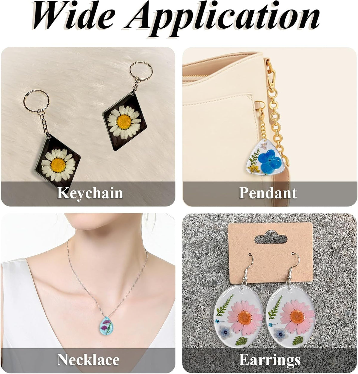 Roxjaejae 46 PCS Resin Earring Molds Silicone Kit, Resin Jewelry Making Kit with Built-in Holes for Earrings, Necklace, Pendants, Keychains