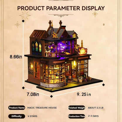 OZJAY Miniature House Kit for Adults, Mini House Kit with LED