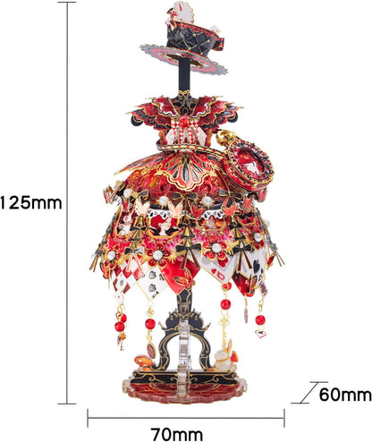 MU 3D Metal Puzzles for Adults Building Queen of Hearts Fairy Tale Red Ball Dress, The Queen of Wonderland Miniature Metal Model Kits Assembling, Birthday Xmas New Year Gift DIY Toys Desk Decor