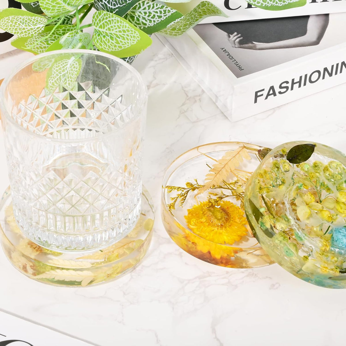 6 Cavity Deep Coaster Mold for Epoxy Resin, Flower Preserve