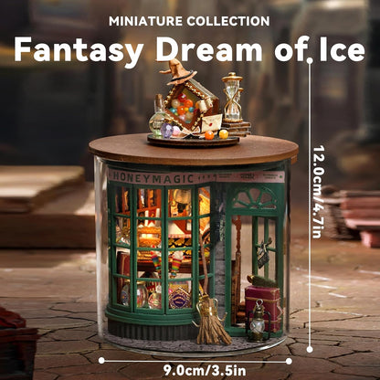 Flever Dollhouse Miniature DIY House Kit Creative Room Dream Bottle Series with Furniture for Romantic Valentine's Gift (Magical Shop)