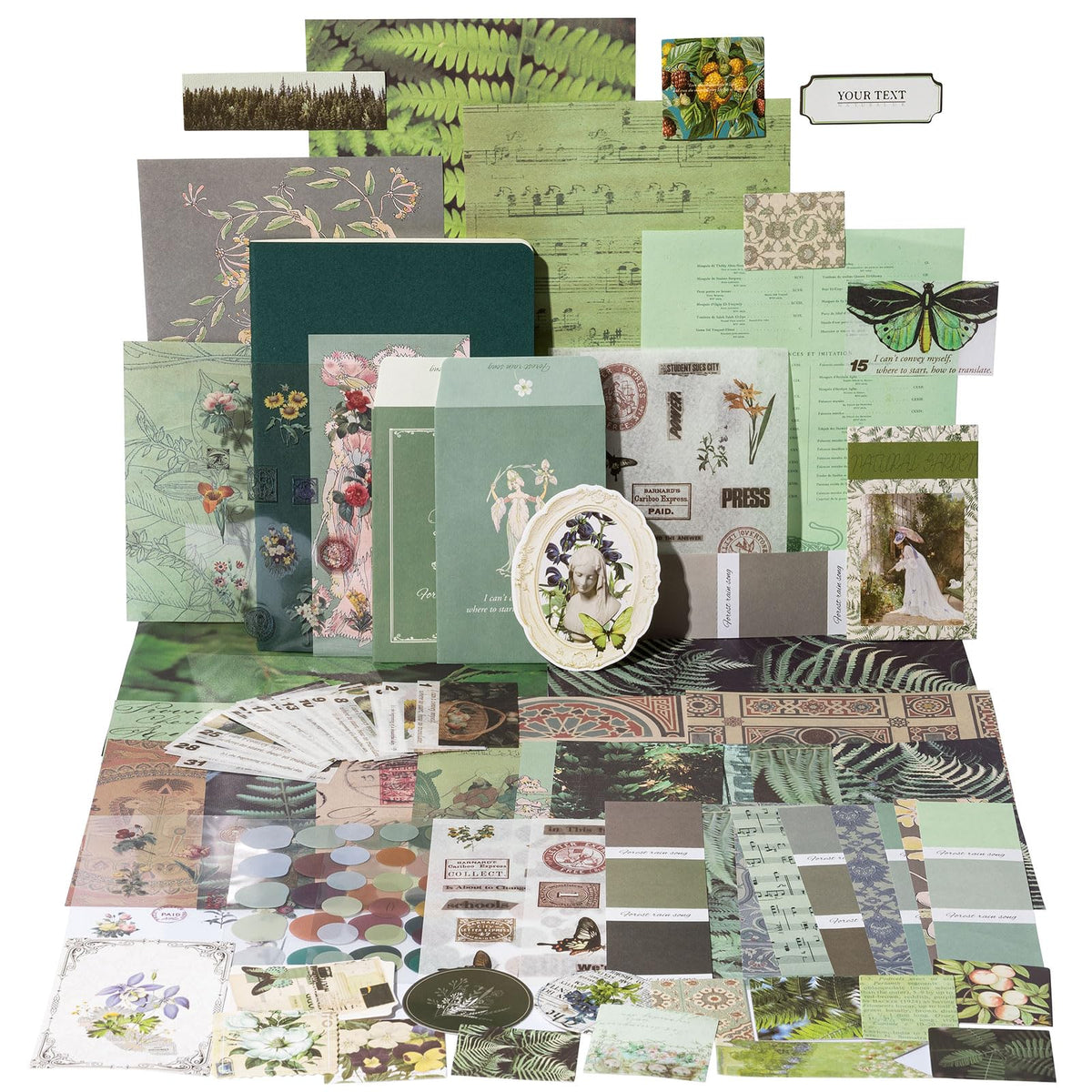 YagCu Scrapbook Kit for Beginners, Aesthetic Junk Journal Supplies, Scrapbooking and Journaling Materials, Bullet Journals Stationery, Planner DIY Arts Craft Paper, Women Adults