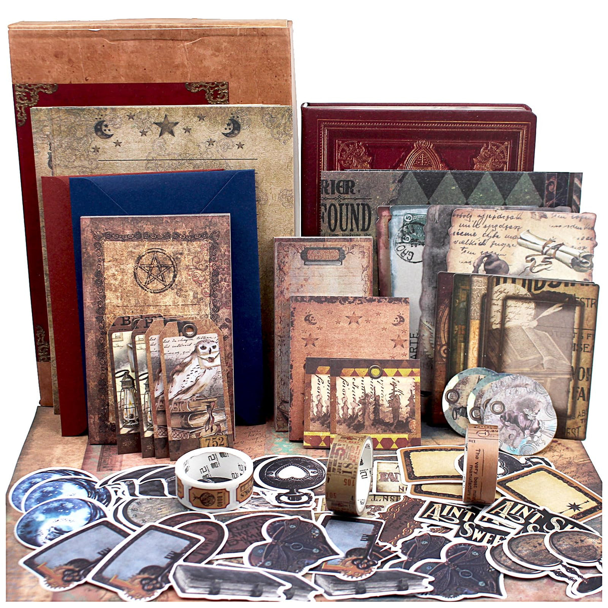 Diuhofart Ultimate Vintage Scrapbook Supplies & Junk Journal Kit - A6 Retro Notebook, Aesthetic Stationery Supplies, Craft Gift Set for Women, Perfect for Journaling & Scrapbooking