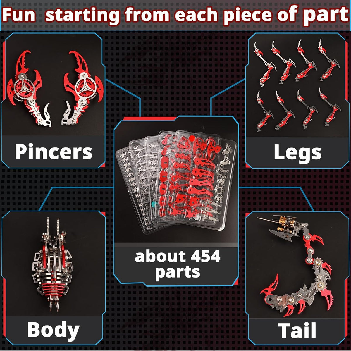 3D Metal Puzzles for Adults, Metal Model Kits Scorpion Metal Building Kit