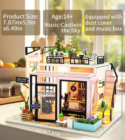 Spilay DIY Miniature House Kit for Adults, Miniature Dollhouse Kit