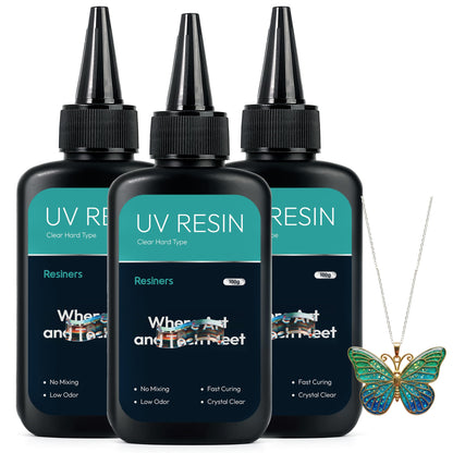 Resiners UV Resin 100g, Low Viscosity Crystal Clear for Crafts & Molds