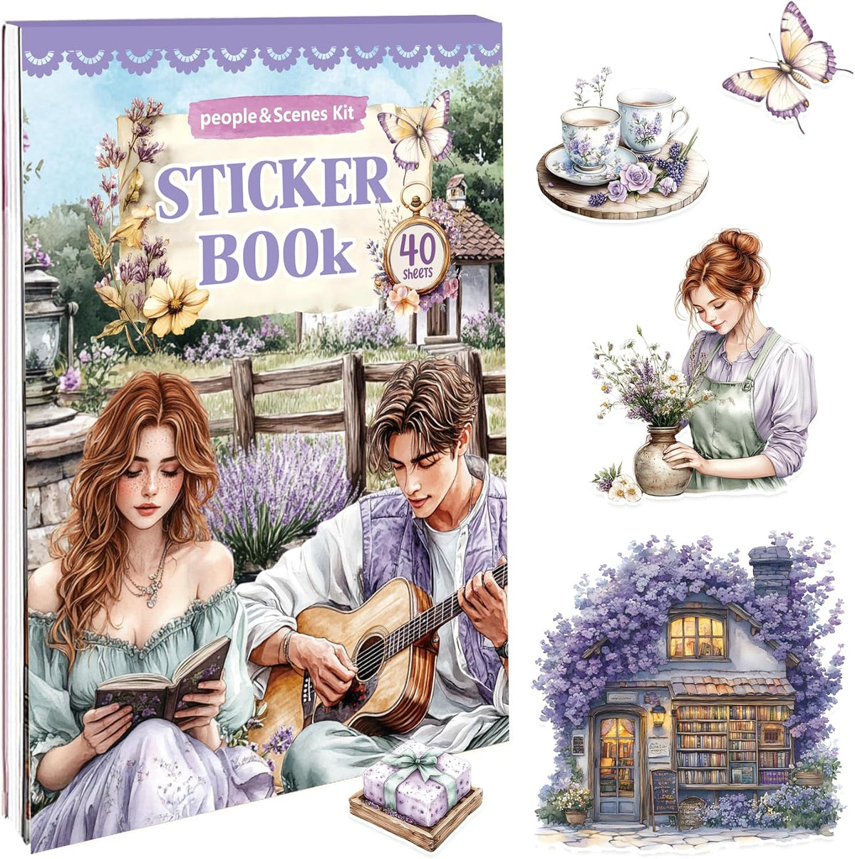 360 PCS People Stickers Book for Adults - Vintage Aesthetic Journaling Supplies Kit with Women Figures｜Scrapbooking,Card Making & Water Bottle DIY