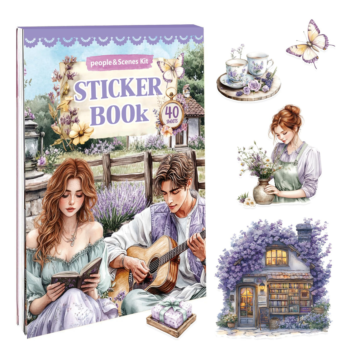 360 PCS People Stickers Book for Adults - Vintage Aesthetic Journaling Supplies Kit with Women Figures｜Scrapbooking,Card Making & Water Bottle DIY