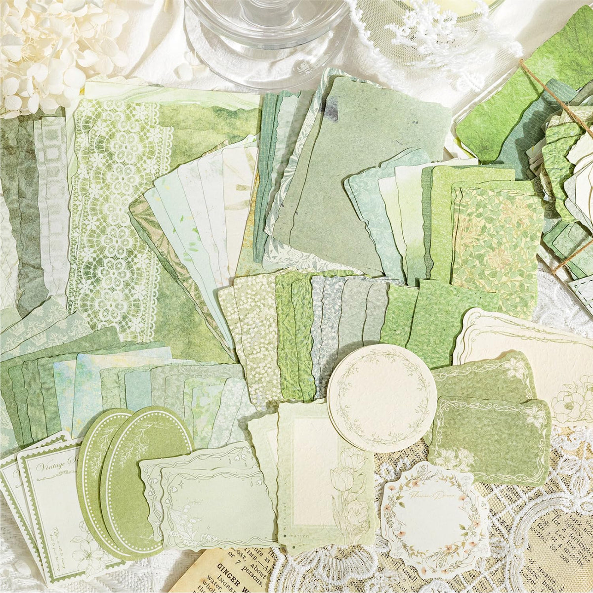 100 Sheets Vintage Scrapbook Papers Journaling Scrapbooking Supplies Kit