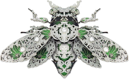 Piececool Metal 3D Puzzles for Adults, Cicada 3D Model Building Kits Insect Themed Animal Fashion Brooch Assembling DIY Crafts Creative Gifts