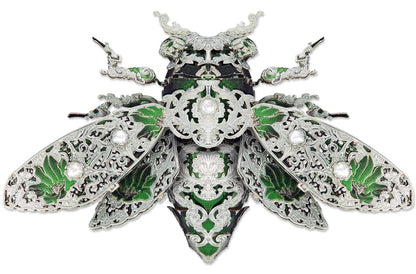 Piececool Metal 3D Puzzles for Adults, Cicada 3D Model Building Kits Insect Themed Animal Fashion Brooch Assembling DIY Crafts Creative Gifts