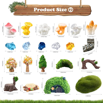 Fairy Garden Accessories Outdoor, Fairy Garden Decor Kit Fairy Garden Figurines Supplies Resin Fairy House