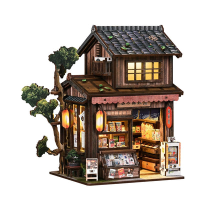 DIY Miniature Dollhouse Kit, 3D Wooden Puzzle Coffee Shop Model, Creative Mini Cafe Building Set with Furniture, Arts and Crafts Gift for Adults & Teens (Country Cafe)
