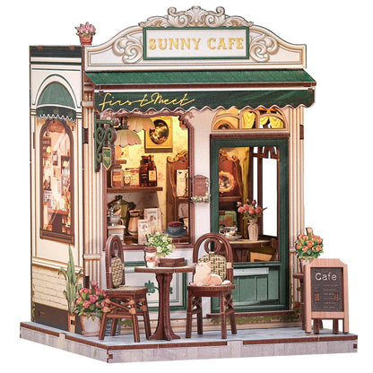 Cutefun Book Nook Kits for Adults, DIY Miniature House Kit Coffee Shop