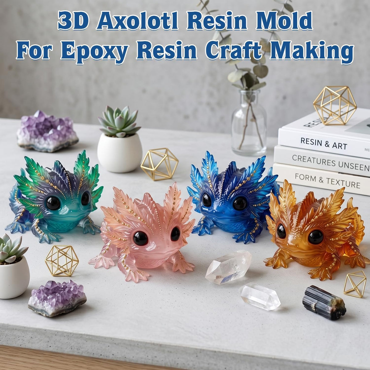 Axolotl Resin Molds Silicone, 3D Chameleon Silicone Molds