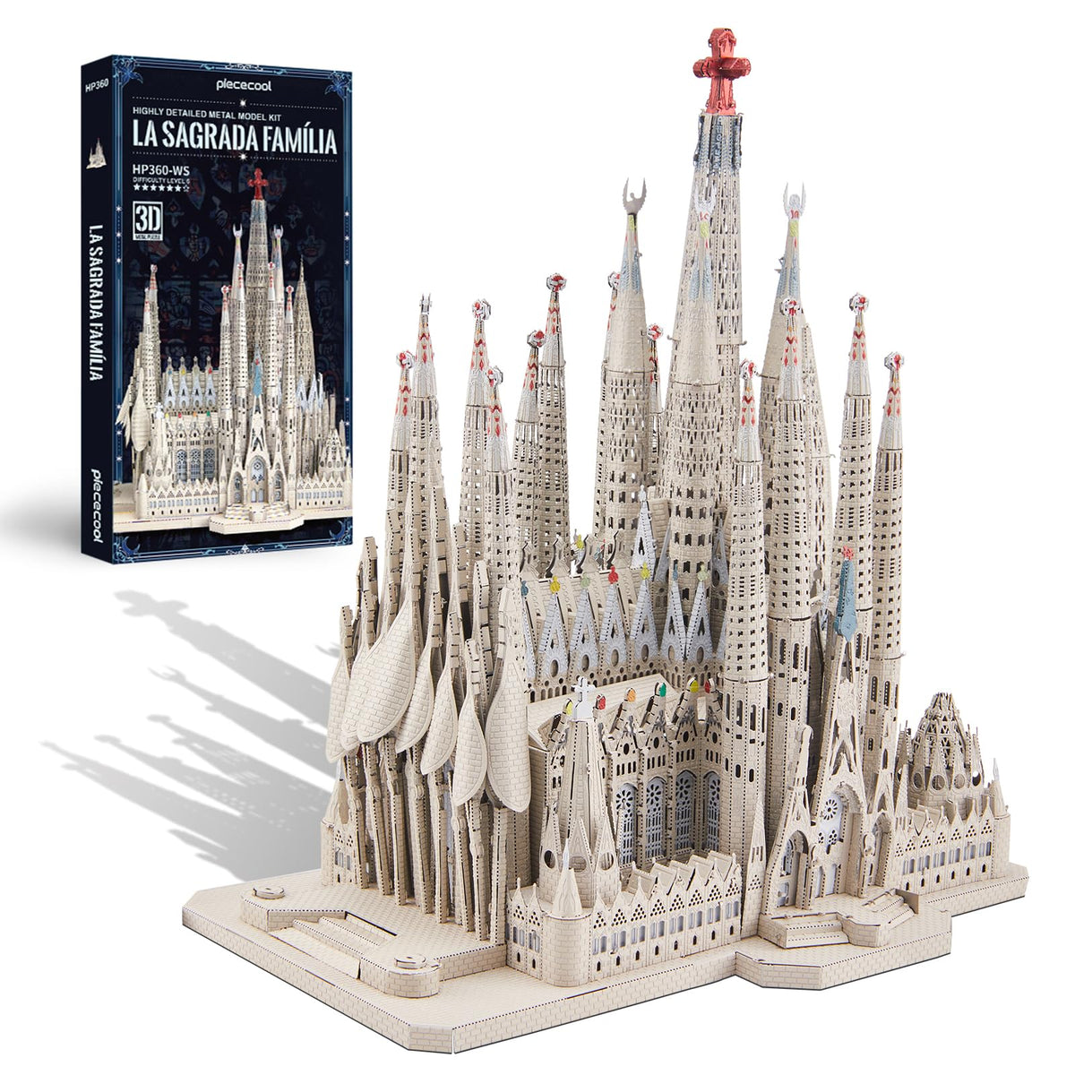 Piececool 3D Metal Puzzles for Adults and Teens, Notre Dame De Paris Church Metal Model Kit, Challenge French Cathedral Brain Teaser Architecture Building Blocks Puzzle, 382 Pcs