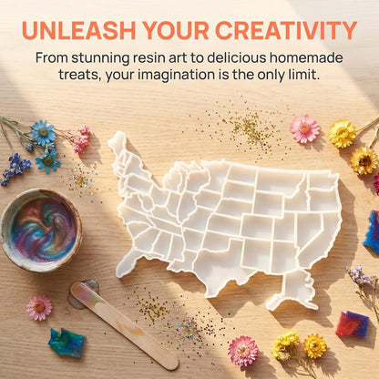 Abaodam United States Resin Mold, USA Map Silicone Casting Mold for DIY