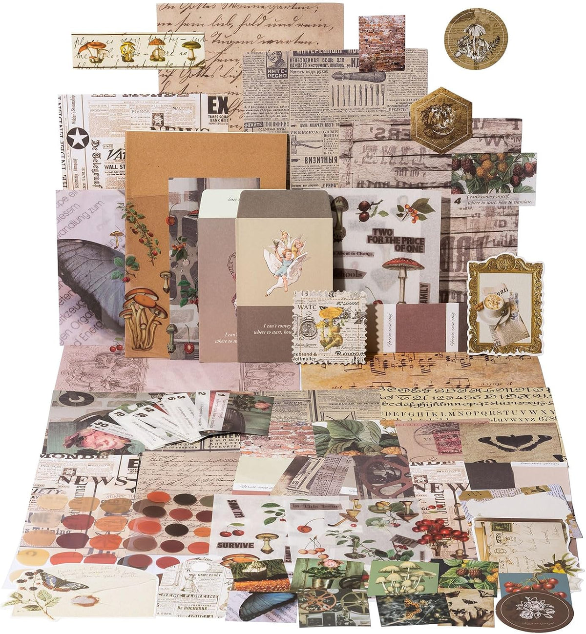 YagCu Scrapbook Kit for Beginners, Aesthetic Junk Journal Supplies, Scrapbooking and Journaling Materials, Bullet Journals Stationery, Planner DIY Arts Craft Paper, Women Adults