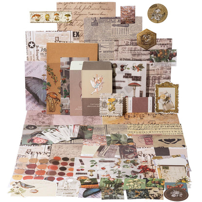 YagCu Scrapbook Kit for Beginners, Aesthetic Junk Journal Supplies, Scrapbooking and Journaling Materials, Bullet Journals Stationery, Planner DIY Arts Craft Paper, Women Adults