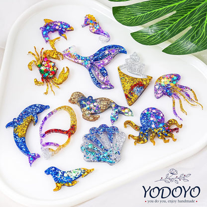 YODOYO Resin Earring Molds 3pcs Ocean Marine Life Jewelry Resin Molds