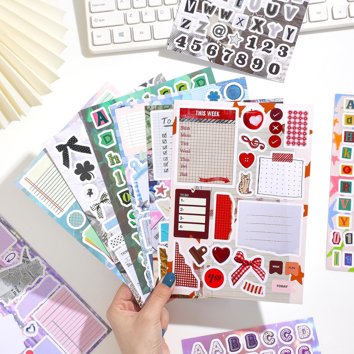 1000+ Pcs Alphabet Collage Sticker Book, Retro Letter & Collage Note Frame Decor Stickers for Junk Journal, Scrapbooking Supplies, Ideal DIY Decorative Gift for Women Teen Girls