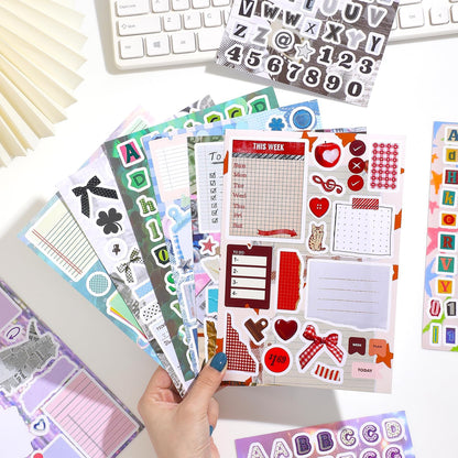 1000+ Pcs Alphabet Collage Sticker Book, Retro Letter & Collage Note Frame Decor Stickers for Junk Journal, Scrapbooking Supplies, Ideal DIY Decorative Gift for Women Teen Girls