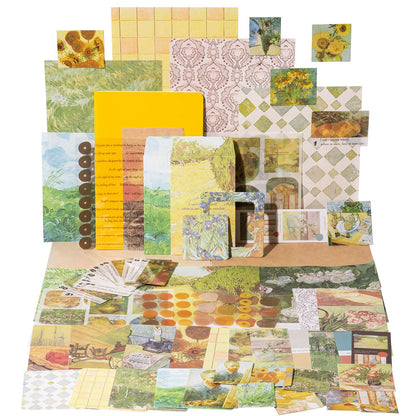 YagCu Scrapbook Kit for Beginners, Aesthetic Junk Journal Supplies, Scrapbooking and Journaling Materials, Bullet Journals Stationery, Planner DIY Arts Craft Paper, Women Adults
