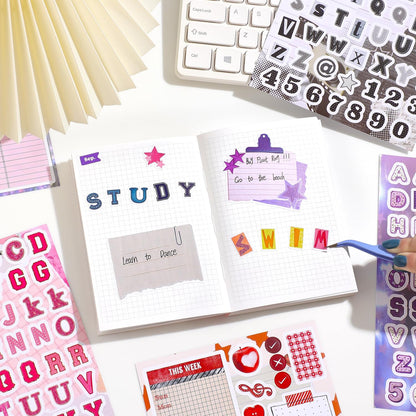 1000+ Pcs Alphabet Collage Sticker Book, Retro Letter & Collage Note Frame Decor Stickers for Junk Journal, Scrapbooking Supplies, Ideal DIY Decorative Gift for Women Teen Girls