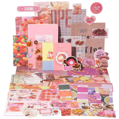YagCu Scrapbook Kit for Beginners, Aesthetic Junk Journal Supplies, Scrapbooking and Journaling Materials, Bullet Journals Stationery, Planner DIY Arts Craft Paper, Women Adults