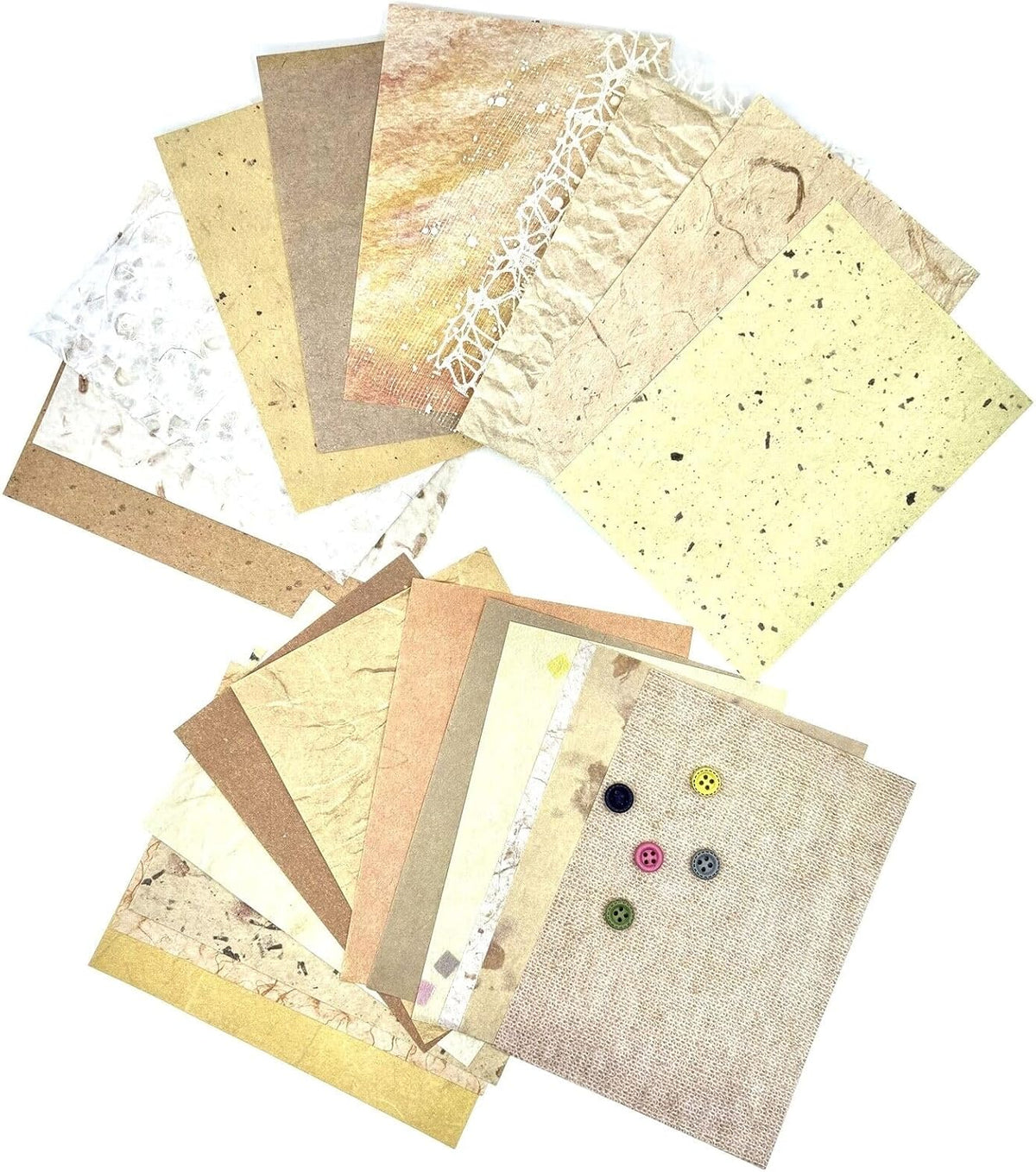 Textured Scrapbook Paper Mesh Fabric - Junk Journal Supplies Assorted Set 51 Sheets Mixed Scrapbooking Materials Boho Cardstock Aesthetic Decoupage Paper for Crafts Planner Collage Embellishments