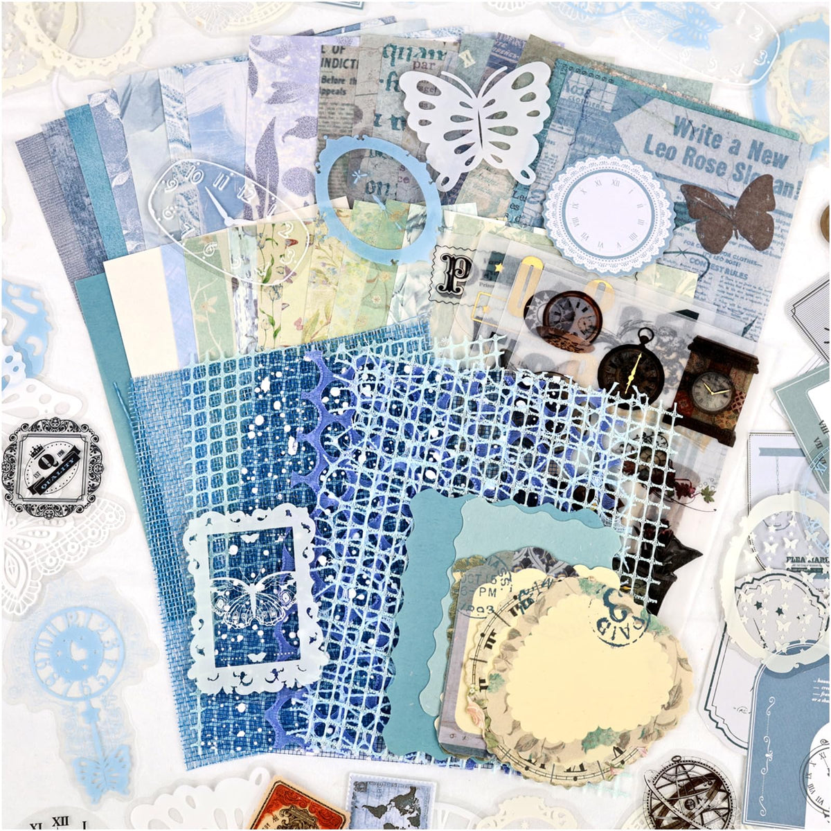 Diuhofart 400Pcs Vintage Scrapbook Supplies Kit, Scrapbook Paper and Journaling Stickers Set, 4Pack Scrap Booking Kit for Junk Journals, Bujo, Collage, Card Making, DIY Crafts Arts