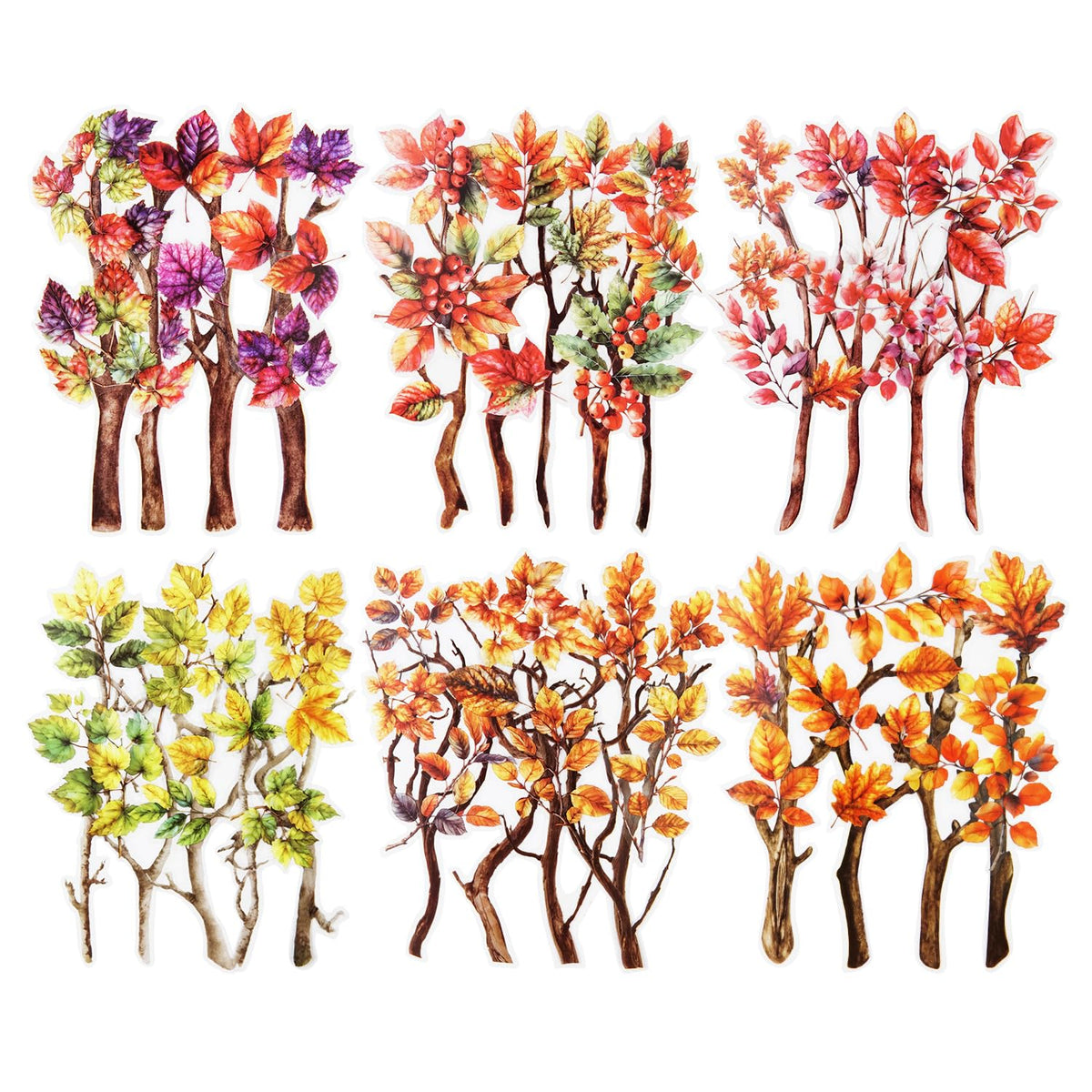 120 Pcs Botanical Leaf Stickers for Scrapbooking and Journaling